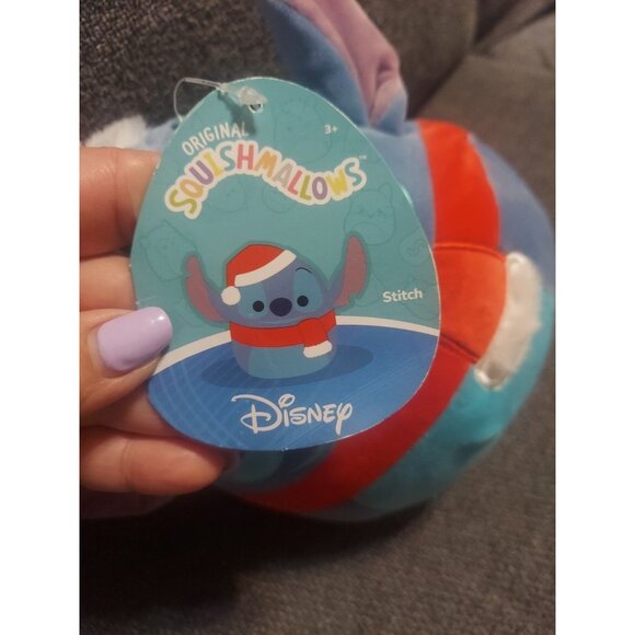 Disney Squishmallow Stitch With Christmas Santa Hat 8" Plush Toy New With Tag - Picture 7 of 11